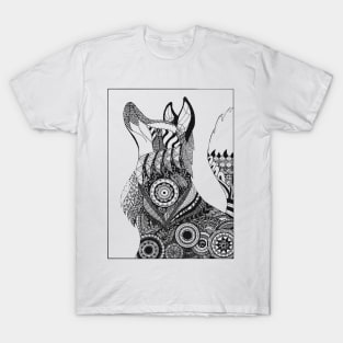 Handmade Wolf using Mandala Style T-Shirt